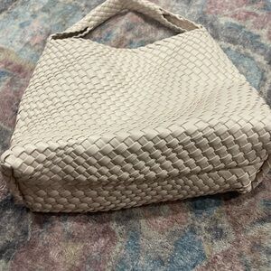 Elegant Cream Woven Tote Bag